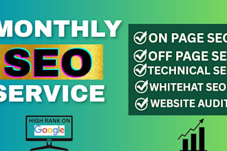 provide monthly on page SEO and technical website optimization