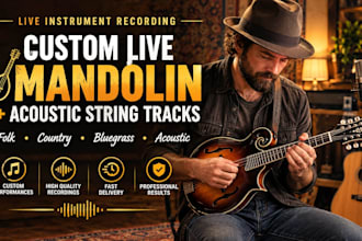 play custom live mandolin and acoustic string tracks to your songs