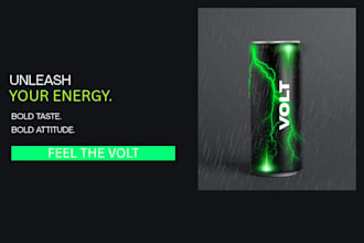design professional energy drink advertisements in canva