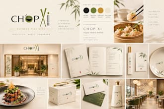 design brand identity kit name, logo, mood board, guidelines