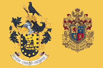 design coat of arms, heraldic and family crest logo