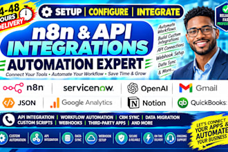 integrate n8n servicenow open ai gmail json google analytics notion quickbooks