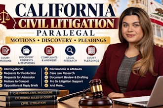 be your california civil litigation paralegal for motions and discovery