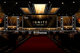 create 3d event stage designs for corporate galas and award ceremonies