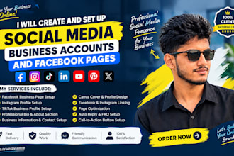do social media accounts and page set up