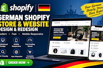 design and redesign german shopify store, german shopify website