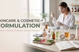 formulate skincare creams, serums, lotions and beauty products