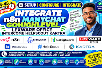 integrate n8n manychat gohighlevel lexware office intercome help scout kartra