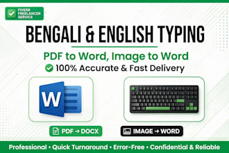 do fast bengali typing, english typing, pdf to word and image to word