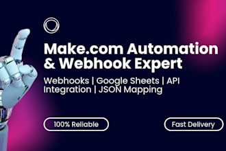 create automated make com workflows web hooks and google sheets integration