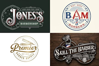 do barber shop or hair stylist salon business logo in 24 hours
