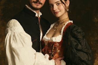 paint a  custom couple portrait