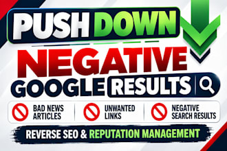 push down negative google results, bad news articles and unwanted links