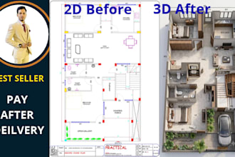 create 3d floor plan by 2d