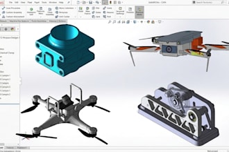 design custom aerospace drone frames assemblies  3d solidworks product design
