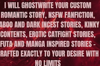 write custom nsfw erotica fanfiction futa scifi smut dark incest horror stories