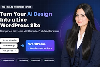 convert your ai or HTML website to wordpress with elementor