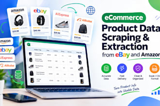 do ecommerce  product data scraping and extraction from ebay and amazon
