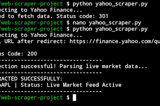 build a python web scraper for yahoo finance
