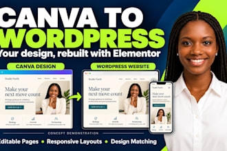 convert your canva website design to wordpress using elementor