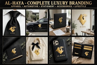 design 3 luxury minimalist logo for hijab abaya modest fashion brand like al hay