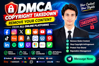 file dmca takedowns on facebook, instagram, youtube, reddit