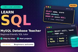 teach you sql and mysql as your private database tutor
