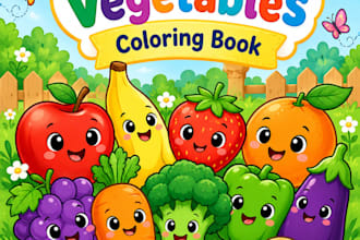 design cute childrens coloring book pages and printable PDF