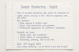 write neat handwritten notes in english and urdu