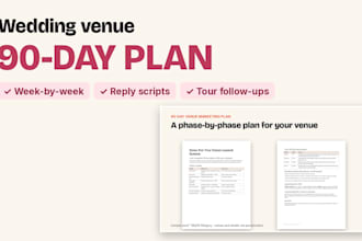 create a wedding venue marketing plan to get more tours and bookings