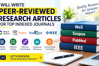 write peer reviewed research articles for wos, scopus, pubmed and ieee