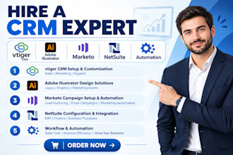 setup vtiger CRM adobe illustrator marketo engaging netsuite automation