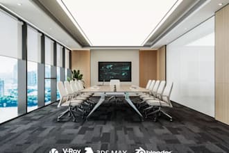 design 3d conference hall for events, meeting room setup, boardroom, VIP lounge