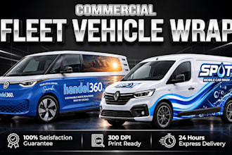 design commercial truck wrap, van wrap and fleet vehicle wrap