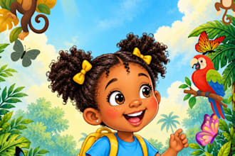 design cute children book cover for amazon KDP kids story book
