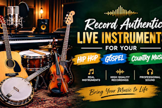 record authentic live instruments for your hip hop, gospel, country music