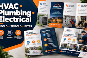 design hvac, plumbing, electrical bifold, trifold brochure and flyer
