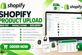 shopify product upload product listing bulk CSV upload data entry lister
