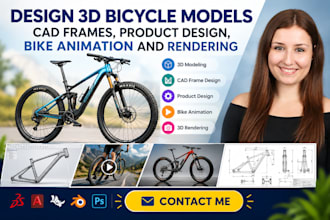 design 3d bicycle models cad frames product design bike animation and rendering