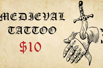 design a medieval engraving tattoo