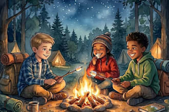 children story book illustration children story children story book illustration