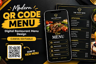 design redesign canva qr code menu editable canva menu digital restaurant menu