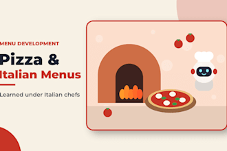 develop a pizza and italian menu for your restaurant or cafe