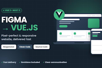convert your figma design to a responsive vue js