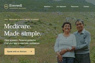 design wix medicare website supplement insurance planning senior broker website