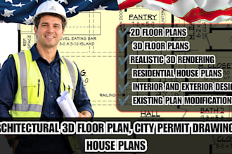 city permit drawings, 3d rendering, 2d floor plan, 3d floor plan, house plans