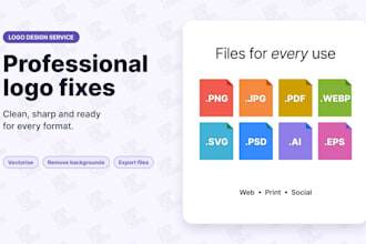 edit, refine, resize or vectorise your existing logo