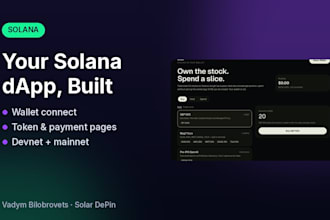 build your solana dapp, wallet connect or token payment page