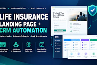 build life insurance landing page life insurance website crm automation