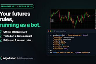 build a tradovate trading bot in python or javascript from your rules